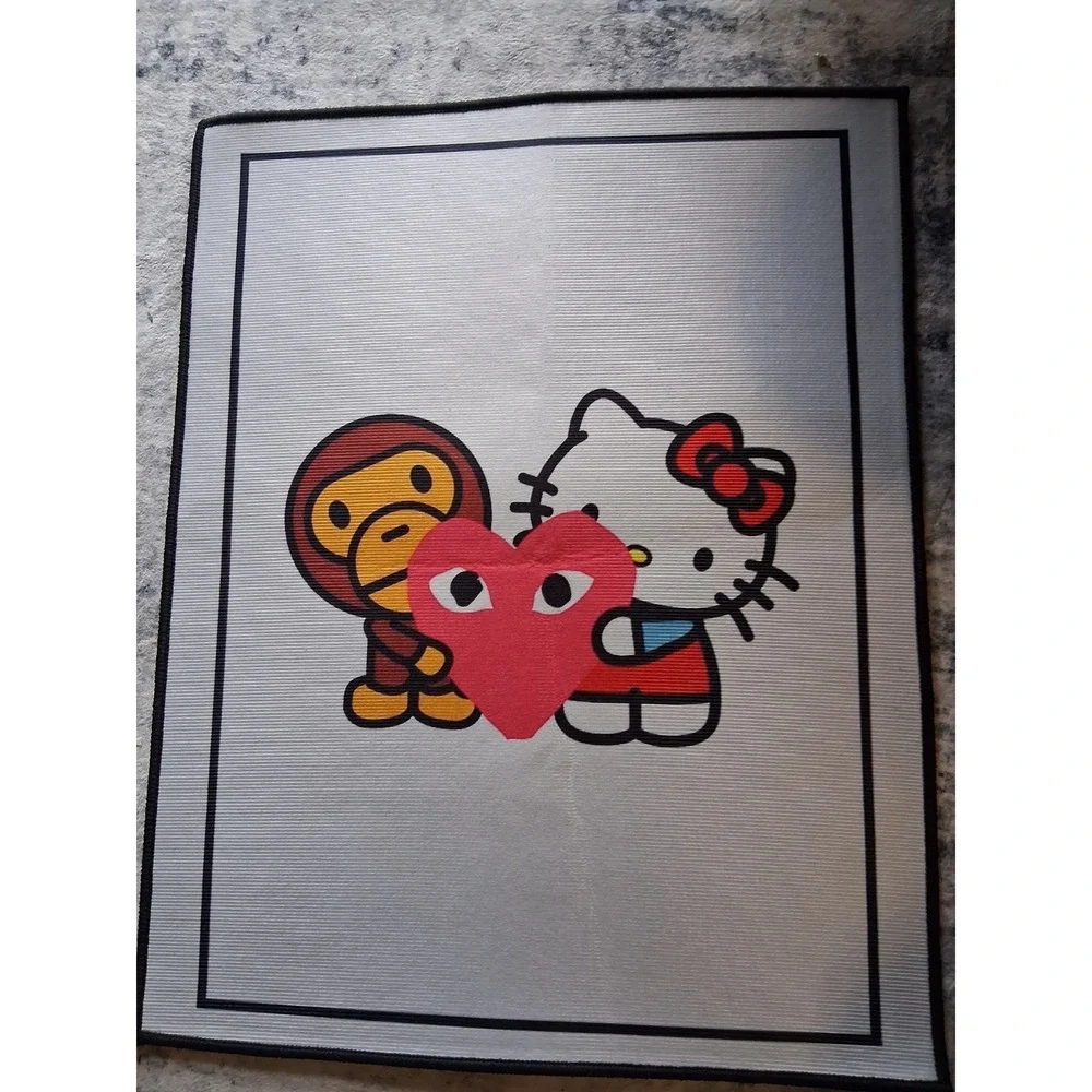 CDG X Hello Kitty X Bape Print Custom Area Rug Mat‎